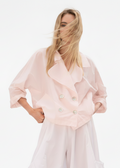 Nylon Cropped Sailor Jacket - Blush