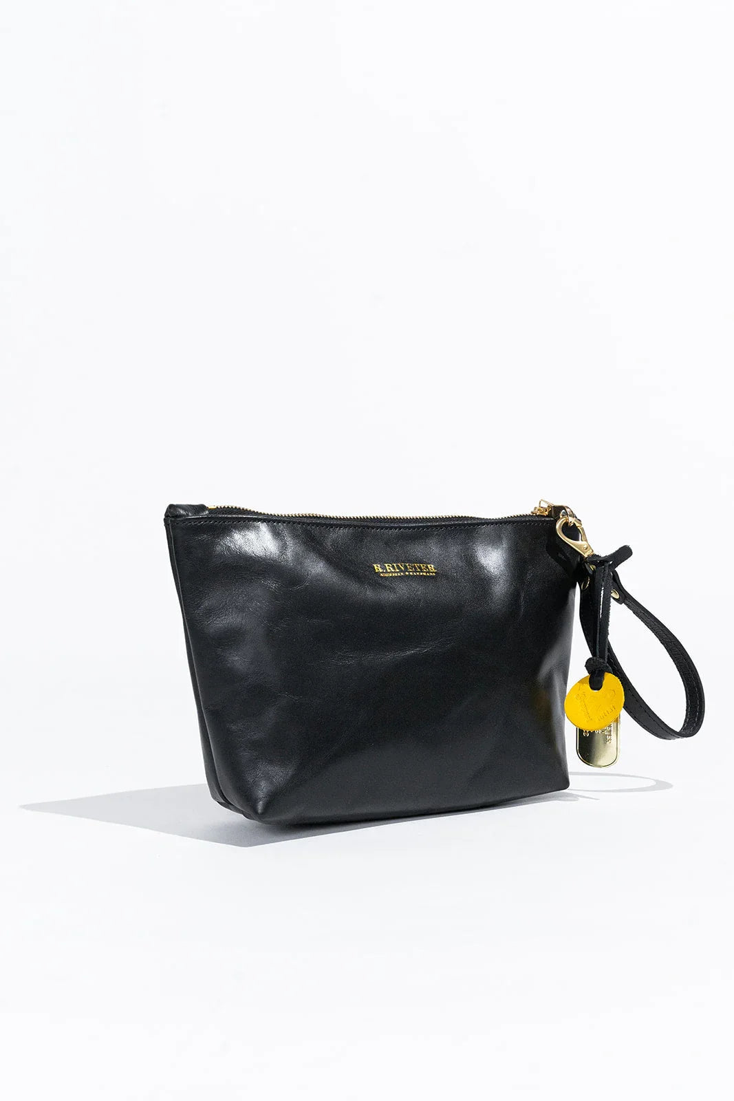 Naomi Zipper Clutch  | Black Leather