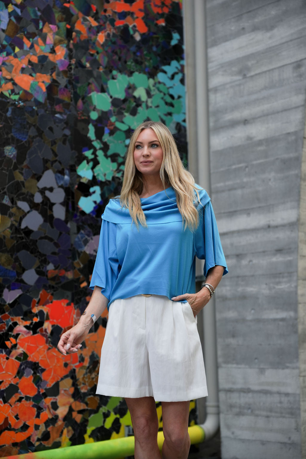 Pima Cotton Jackie O Top - Peacock