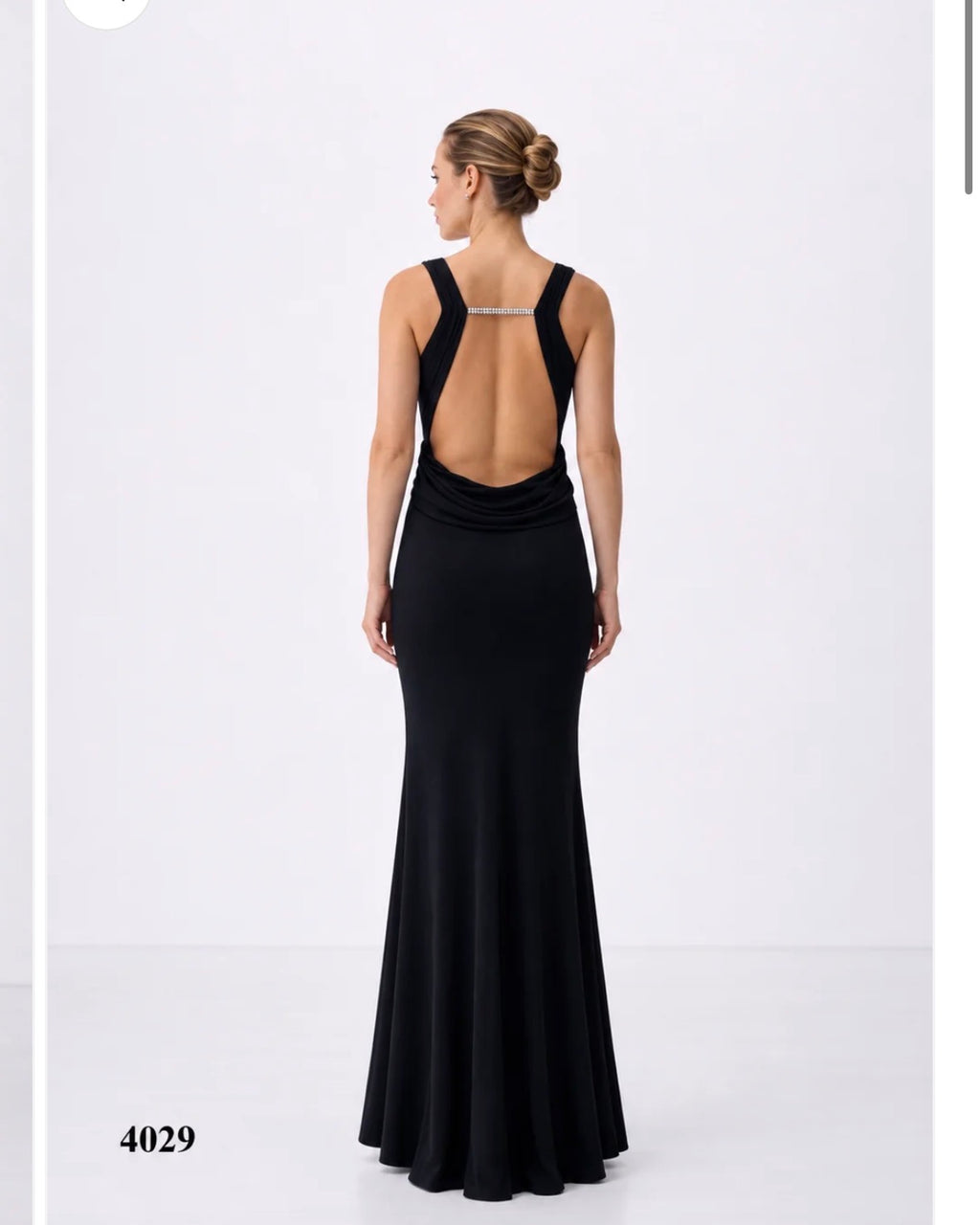 Backless Gown with Silver Charms at Straps
