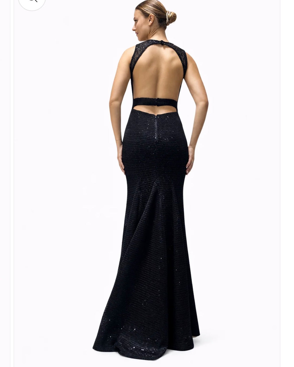 Sleeveless Dress with Detailed Glittery Mesh Fabric