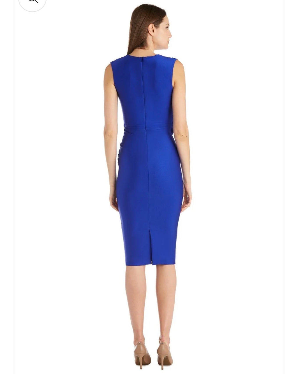 Deep V-Neck Sleeveless  Dress- Royal Blue