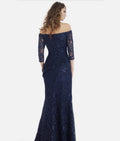 Feriani Couture Women's Blue Floral Lace Sweetheart Long Gown Size 12