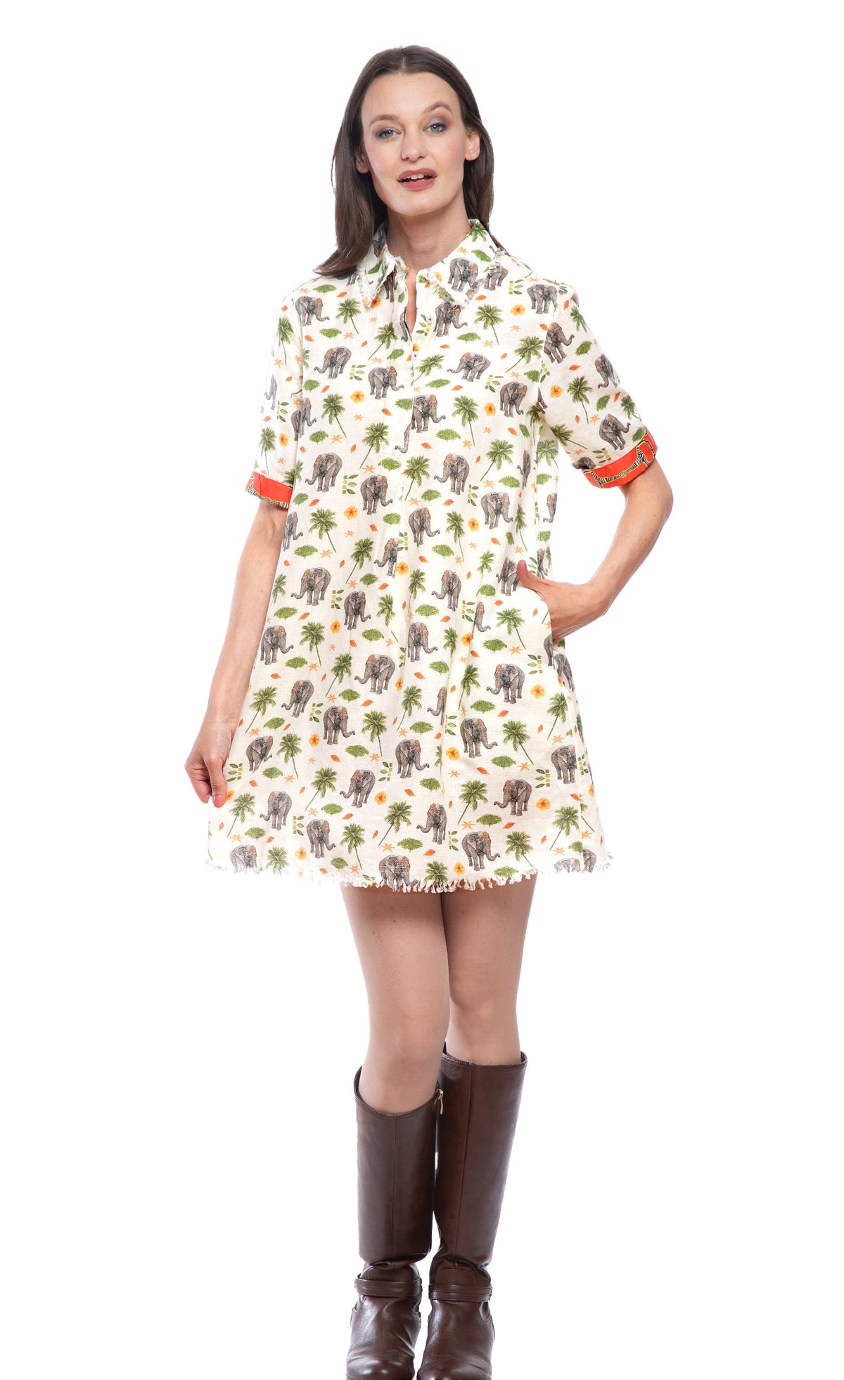 Chatham Dress Elephant Print