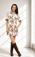 Chatham Dress Ivory Safari Print