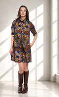Chatham Dress Blue Butterfly Print