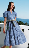 Litchfield Navy White Swirl Print