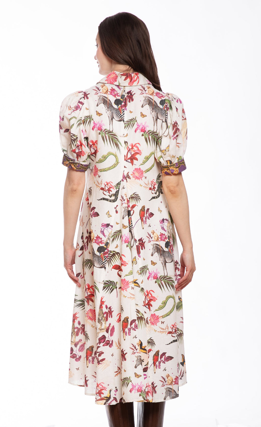Montauk Dress Violet Safari Print