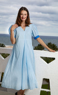 Montauk Dress Light Blue Geo Print