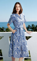 Hudson Tiered Dress Navy White Geo