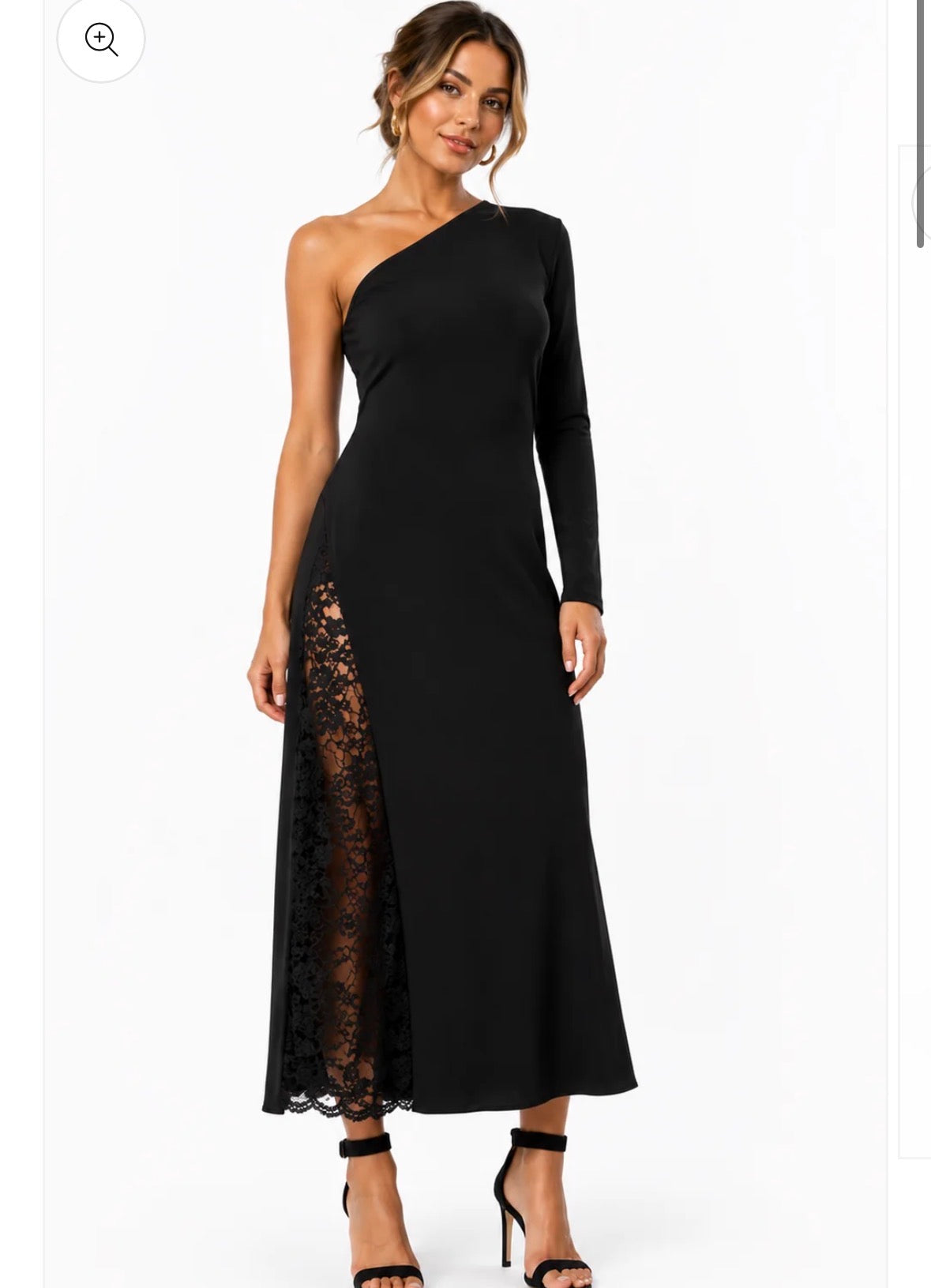 One-Shoulder Dress with peek-a-boo Lace Details