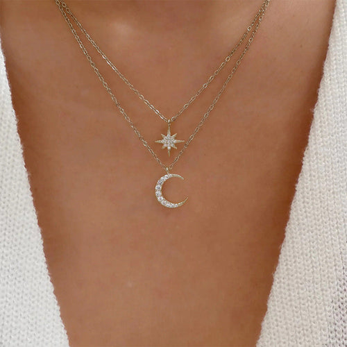 18K Gold Vermeil Crescent Vermeil Necklace