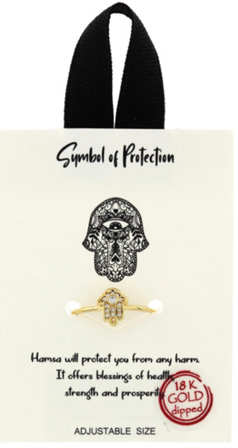 Positivity Cubic Zirconia Adjustable Ring