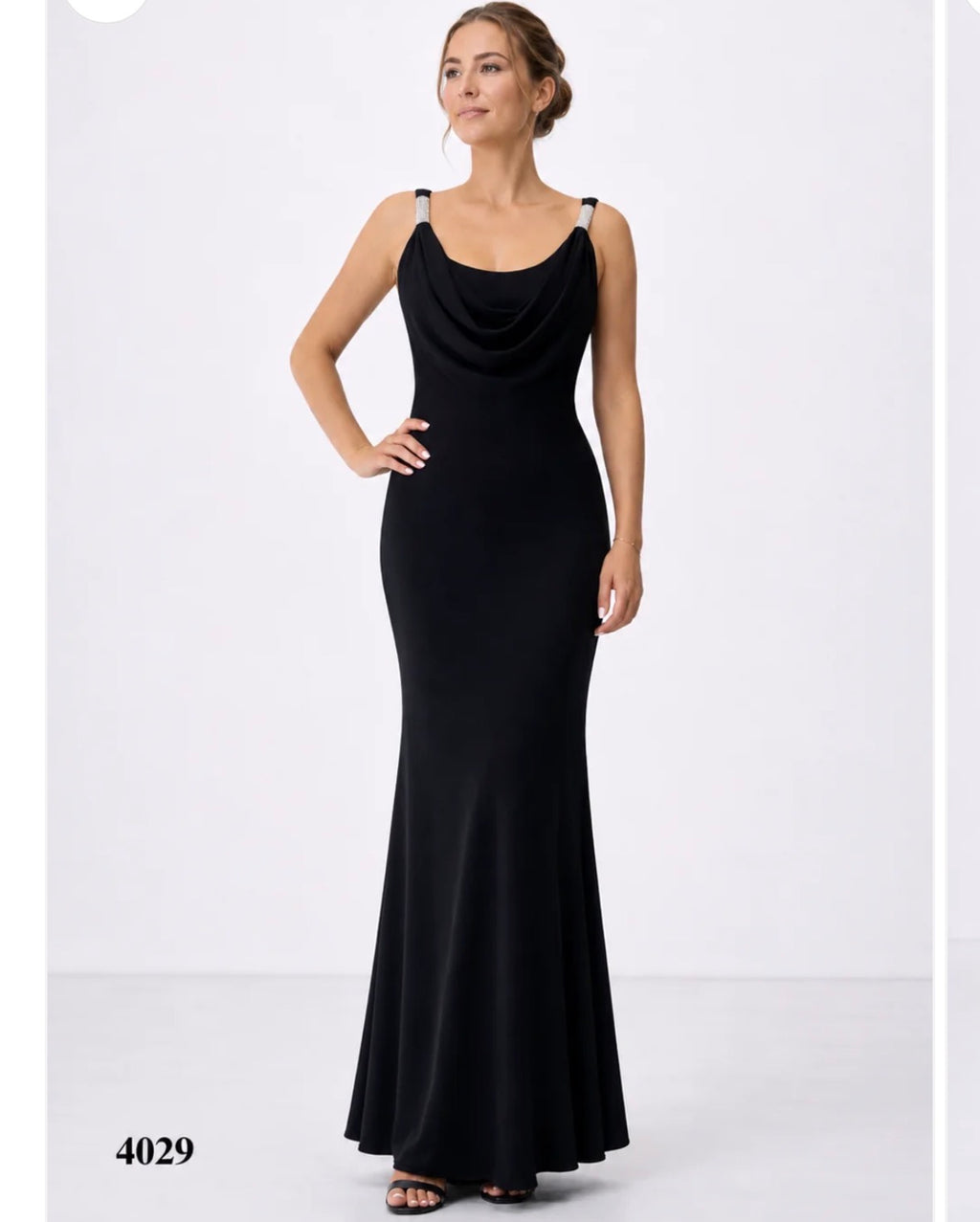 Backless Gown with Silver Charms at Straps