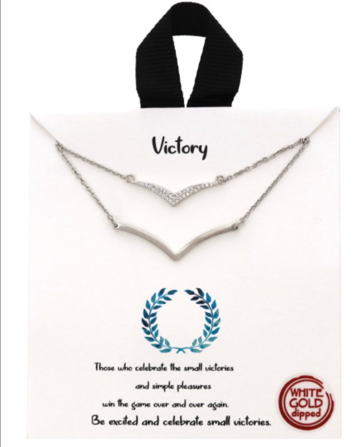 Positivity V Shape Bar CZ Necklace