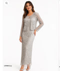 Two-Piece Silk Suit With Embroidery Details
