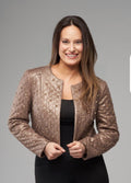 Kennedy Quilted Faux Leather Jacket with Studs.