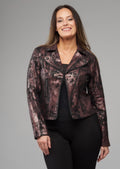 Gianna Metallic Vegan Leather Moto Jacket