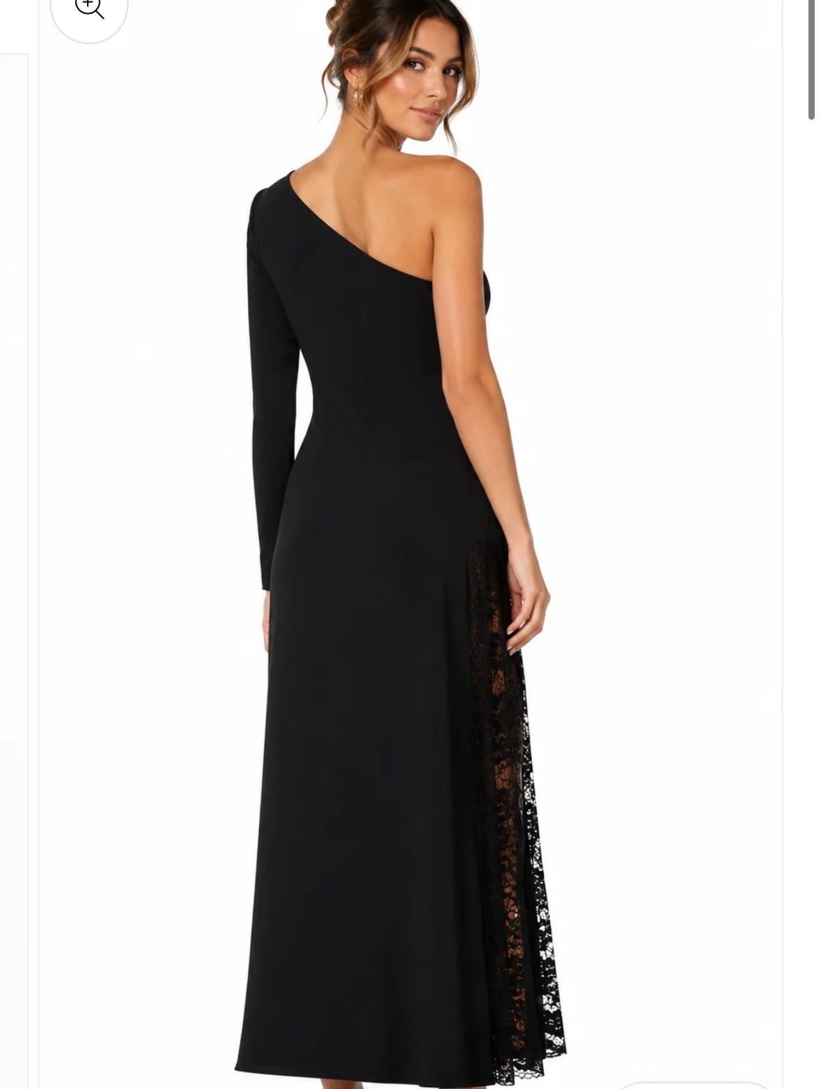 One-Shoulder Dress with peek-a-boo Lace Details