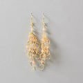 Champagne Quartz Gold Chain Loop Earrings