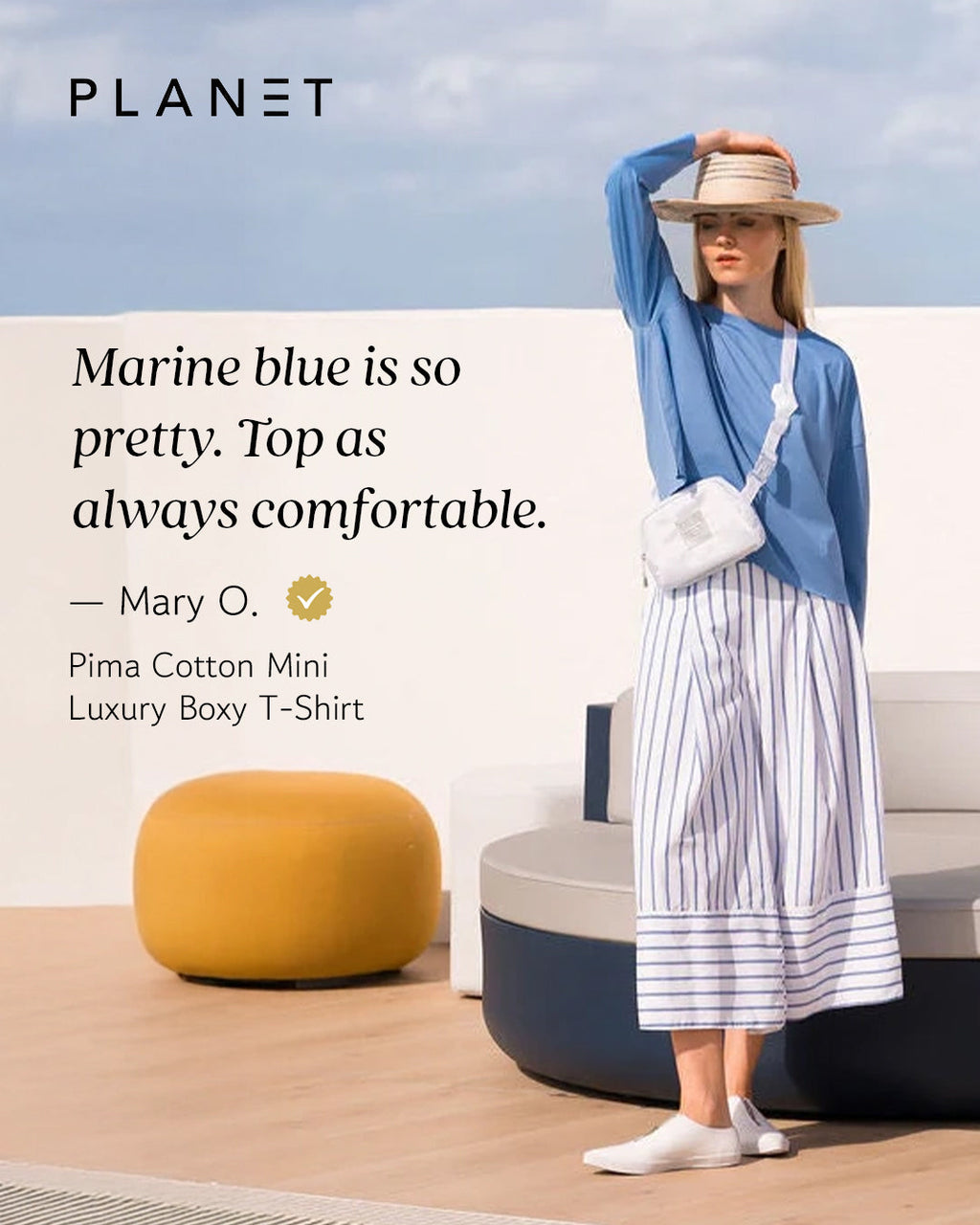 Pima Cotton Mini Luxury Boxy T-Shirt - Capri