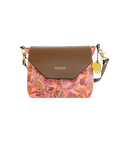 Hobby | Rose Bandana Printed Nylon + Brown Leather Shoulder Bag