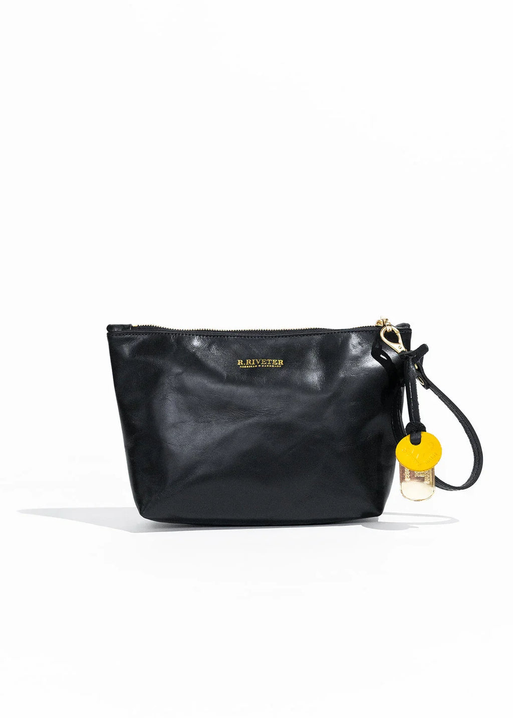 Naomi Zipper Clutch  | Black Leather