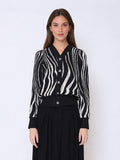 Abstract Printed Cardigan Top