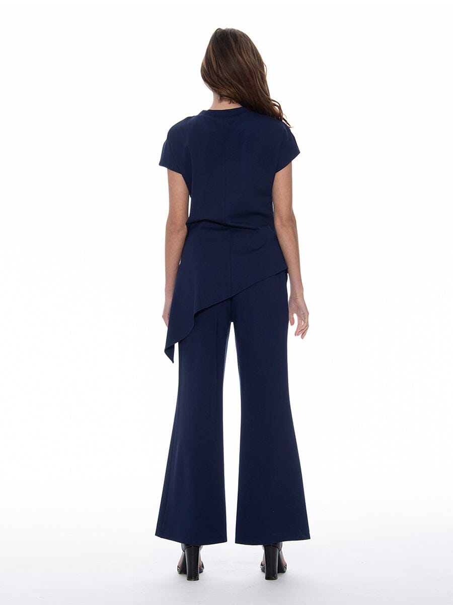Gracia Fashion Women's Asymmetric Cut Ruched-Side Top