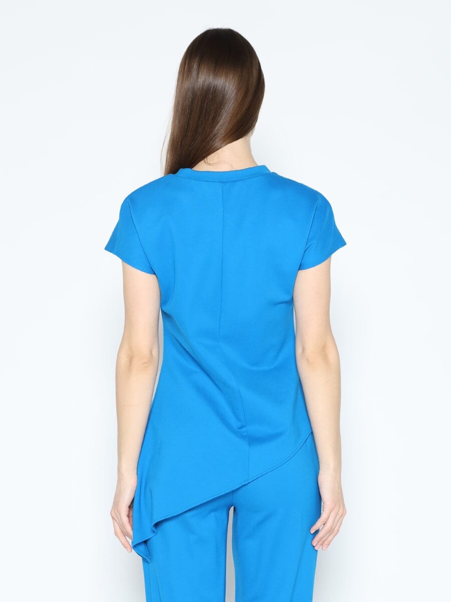 Gracia Fashion Women's Asymmetric Cut Ruched-Side Top