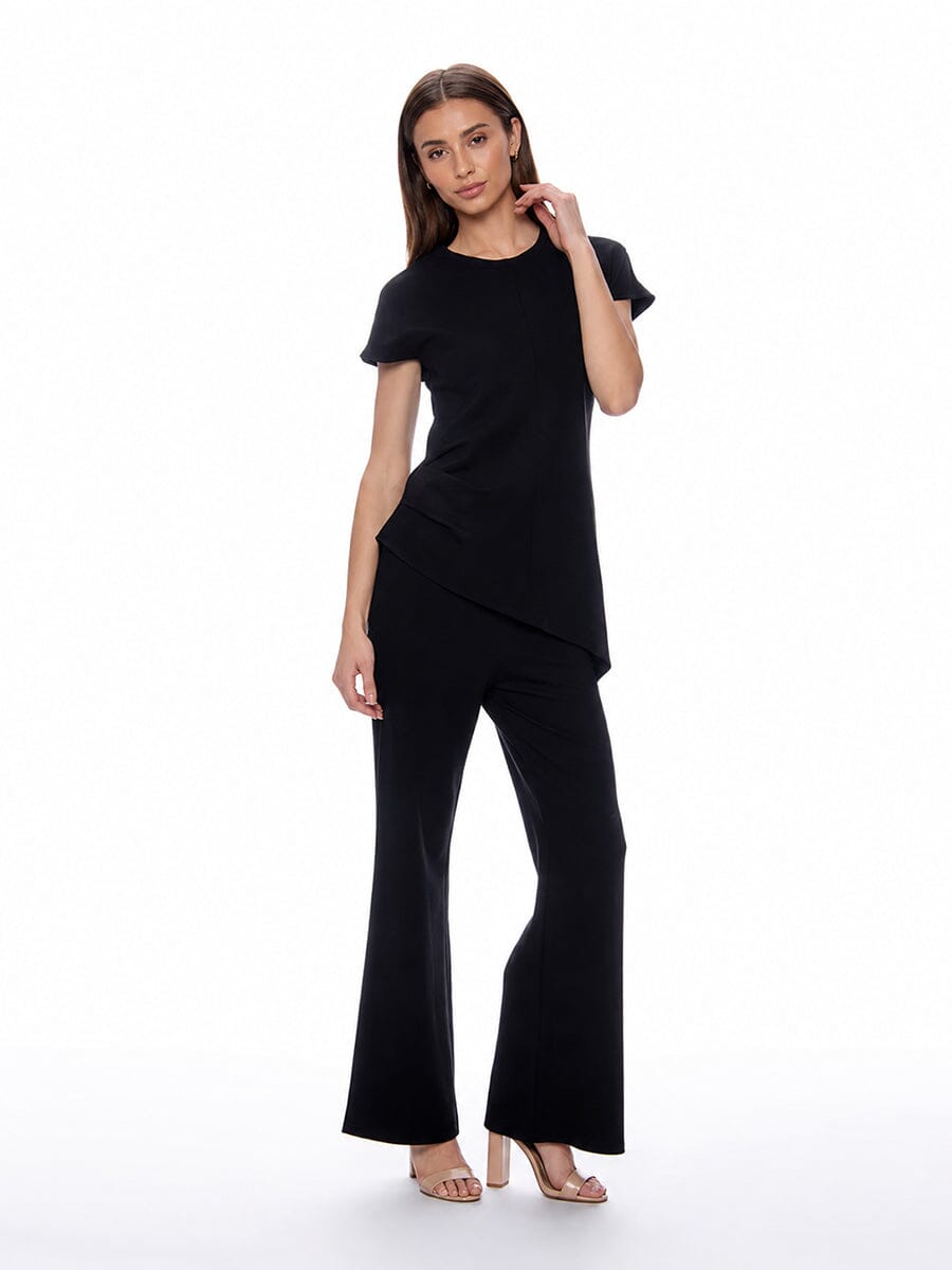 Asymmetric Cut Ruched-Side Top