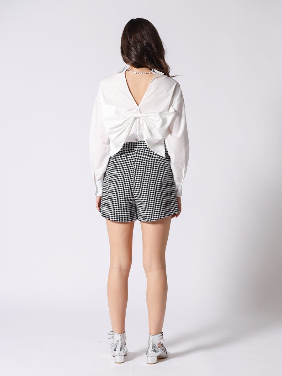 Big Bow Back Pearl Strand BTW Shoulders Top