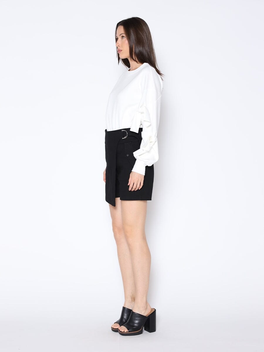 Buckle Belt Wrap Denim Skort