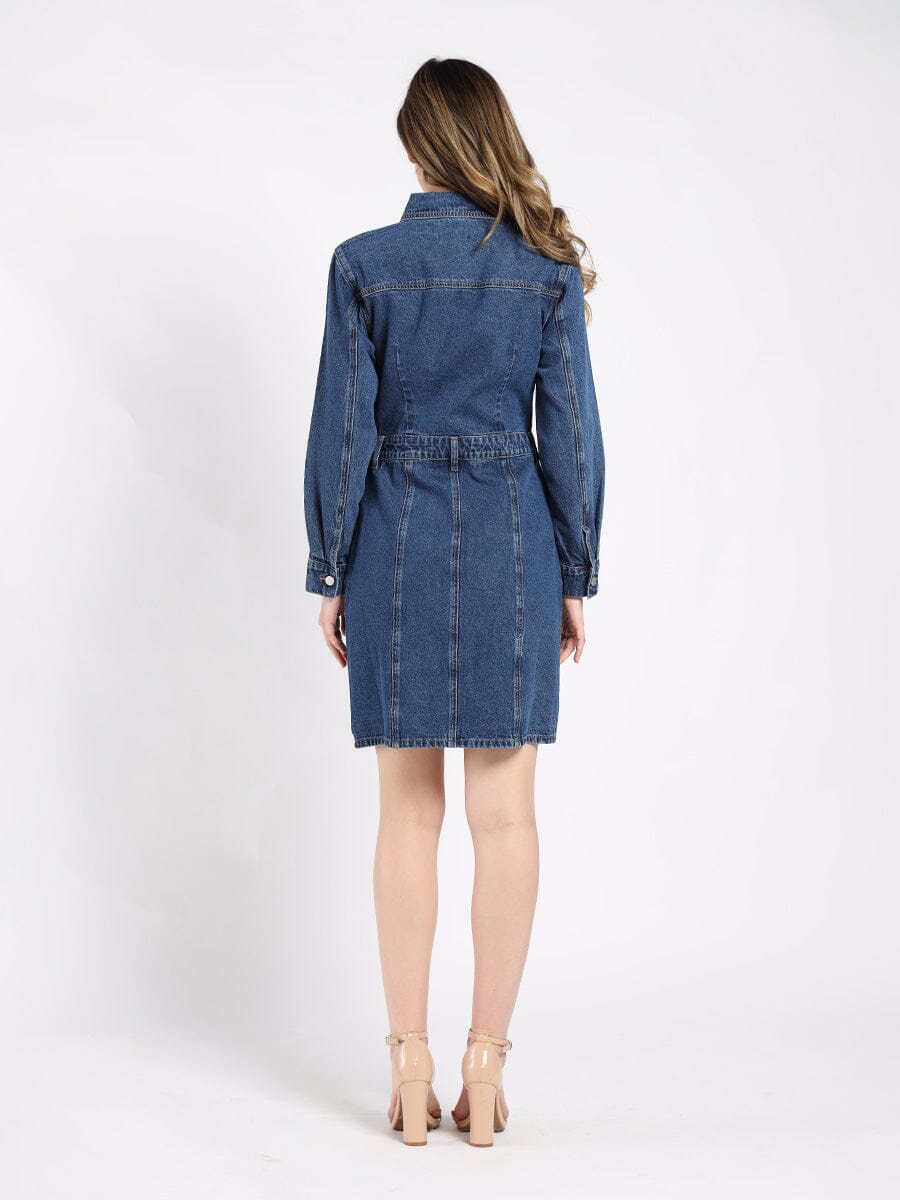 Button-Down Denim Shirt Dress