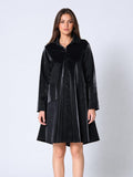 Gracia Fashion Women's Button Down Glossy Rain Coat