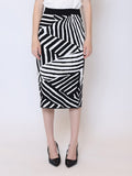 Gracia Fashion Women's Contrast Zebra Print Back Slit Mini Knit Skirt