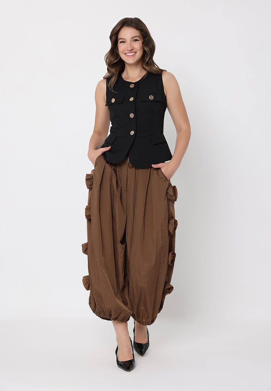 Gracia Fashion Women's Crew Neck Front Pockets Vest