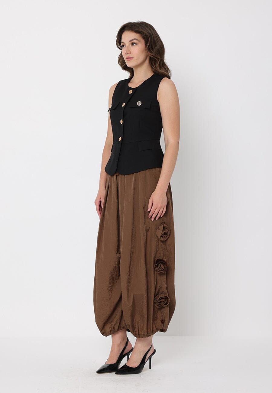 Gracia Fashion Women's Crew Neck Front Pockets Vest