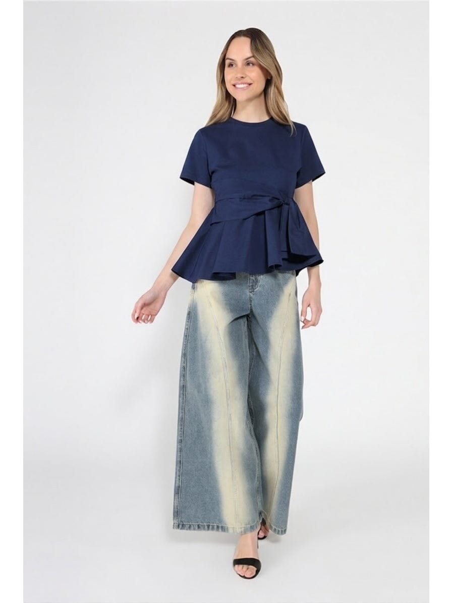 Crew Neck Oversized Bow Top