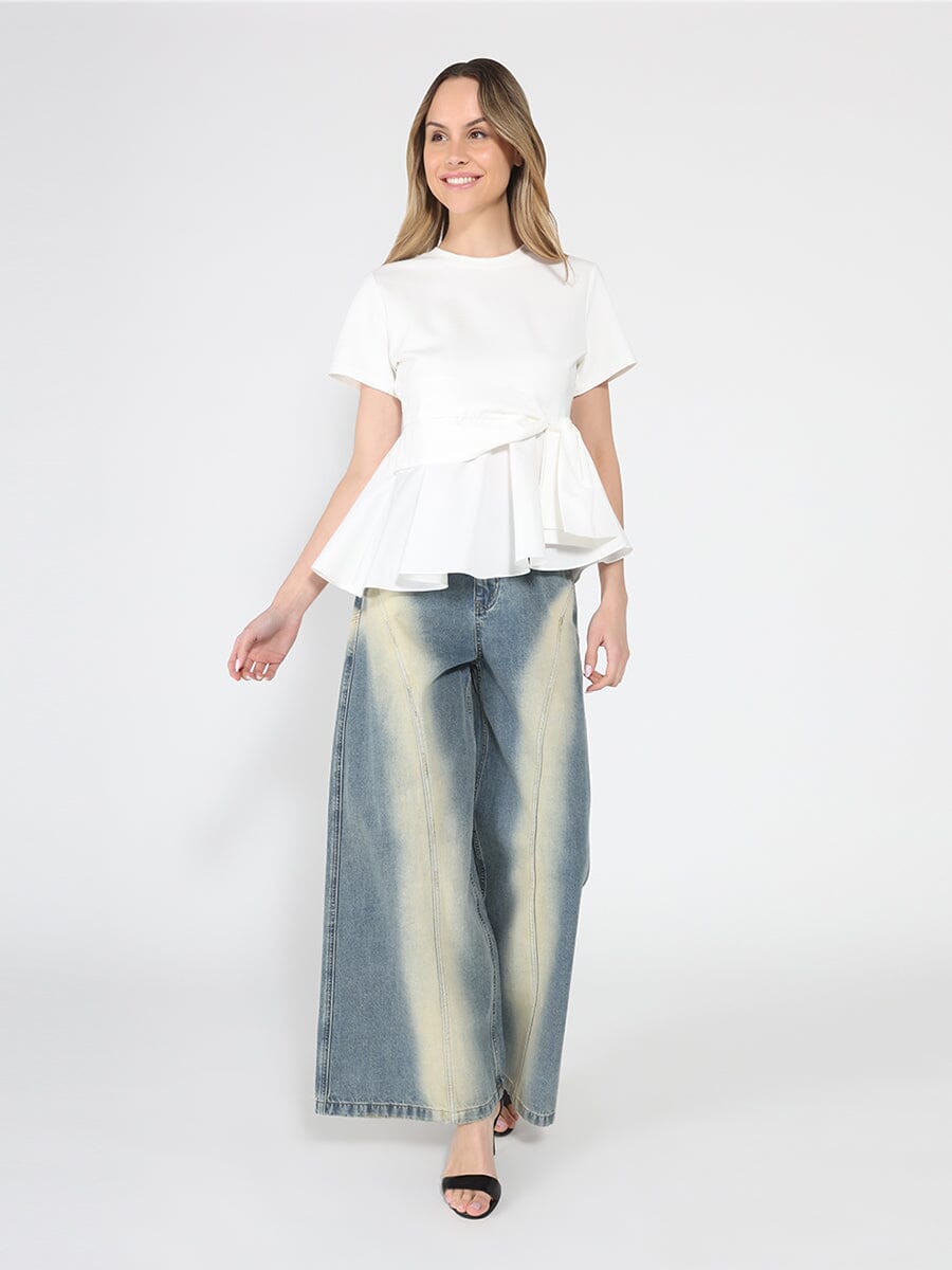 Crew Neck Oversized Bow Top