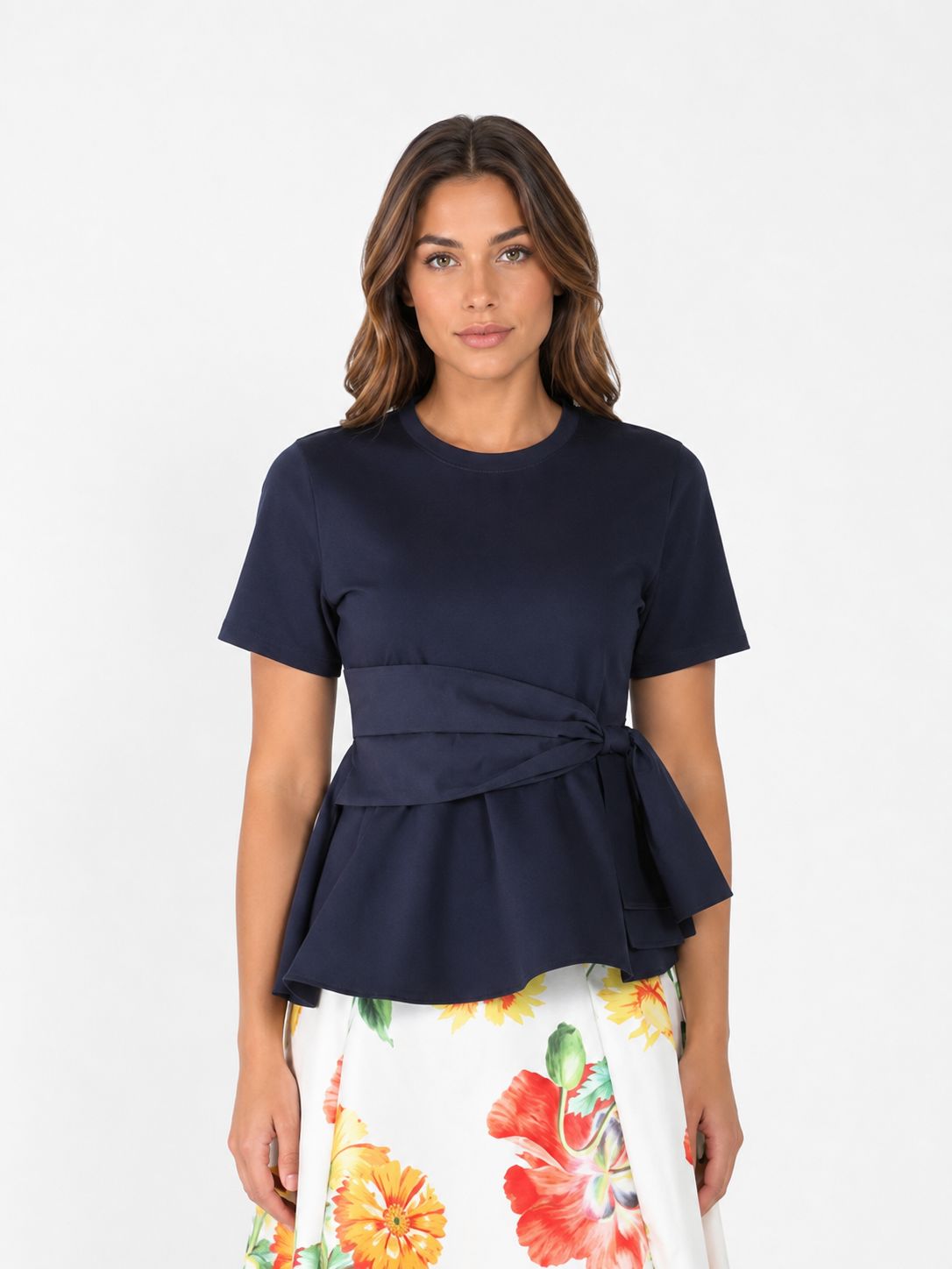 Crew Neck Oversized Bow Top