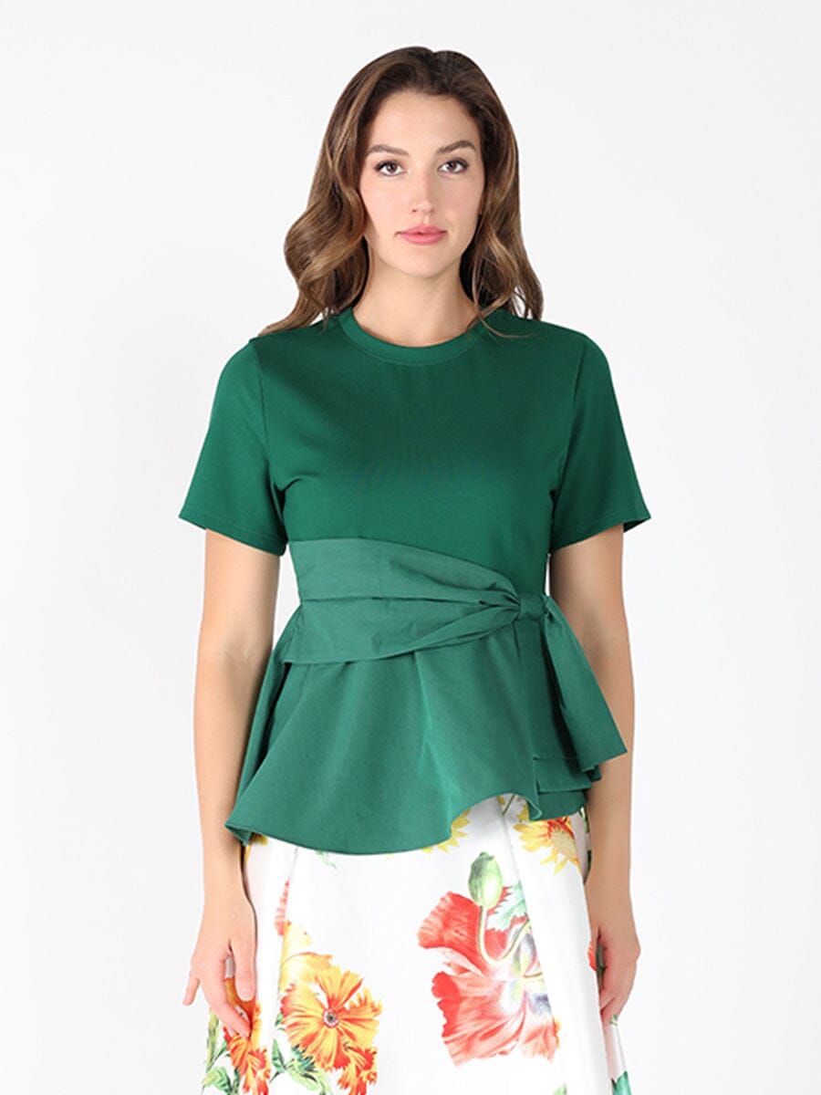 Crew Neck Oversized Bow Top