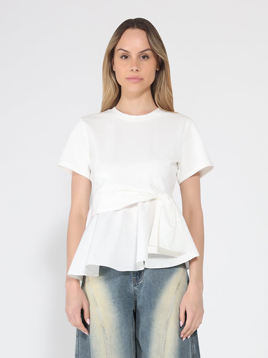 Crew Neck Oversized Bow Top