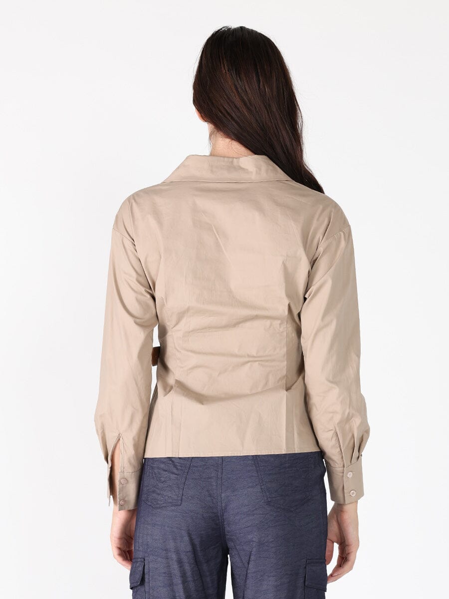 Cross Body Belt Design Side Gathered Top