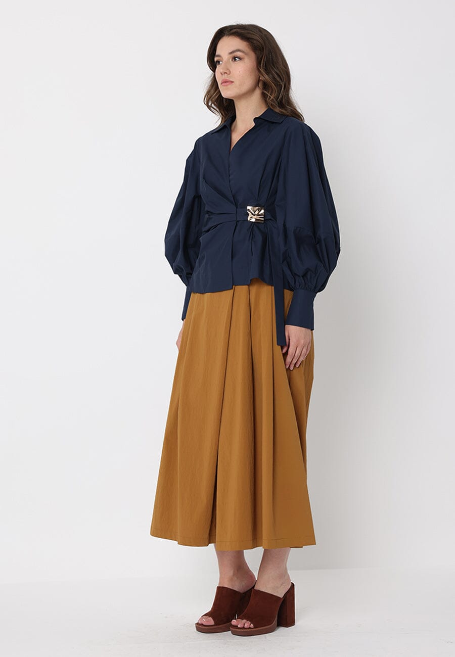 Crossbody Long Sleeve Solid Top