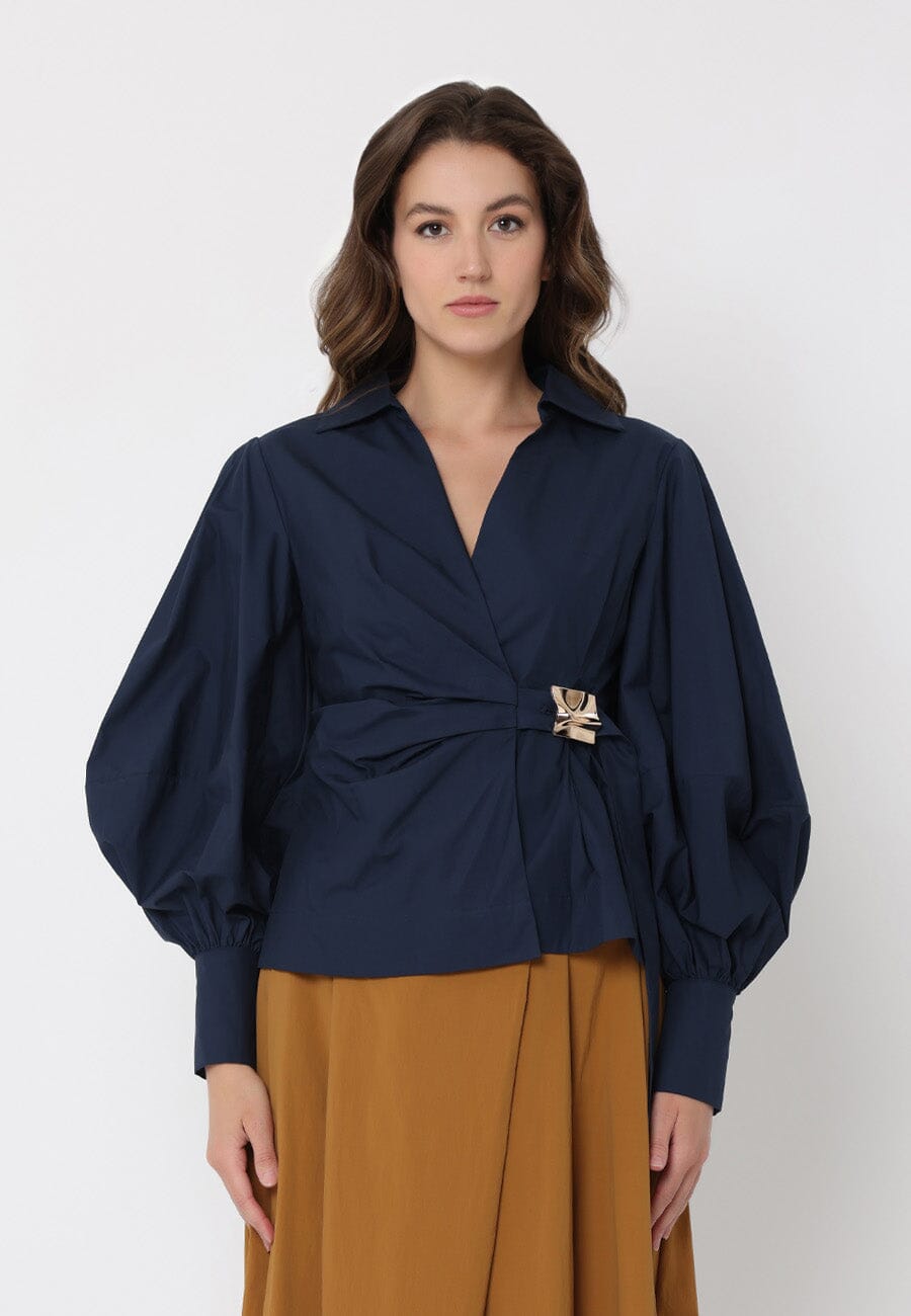 Crossbody Long Sleeve Solid Top