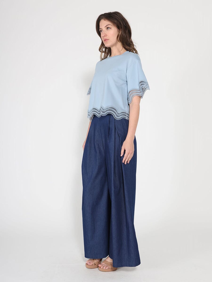 Gracia Fashion Women's Denim Wide Pants
