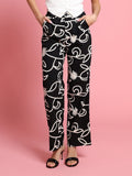 Emboidered straight fit pants