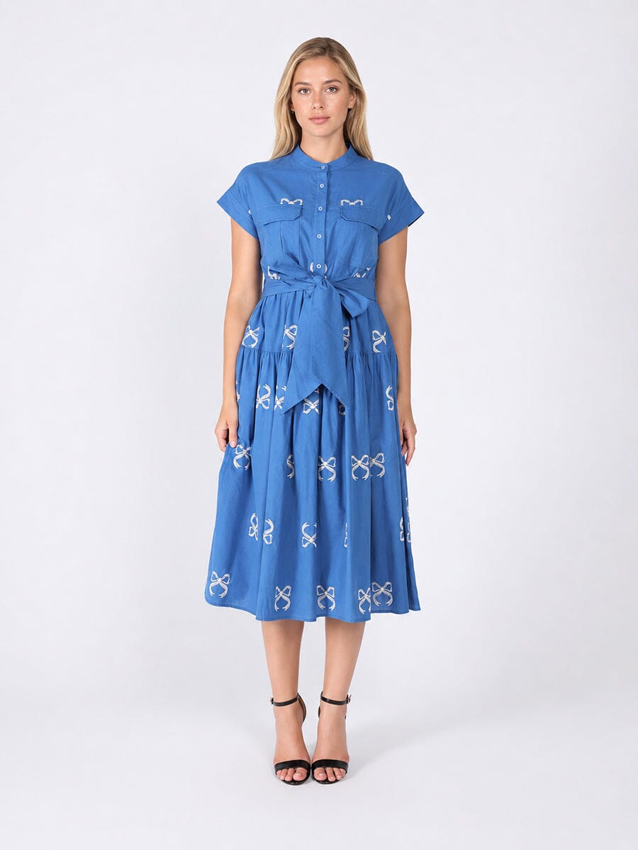 Gracia Fashion Women's Embroideried sleeveless belt dress