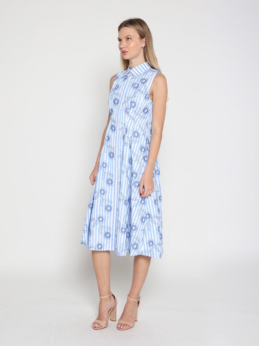 Embroidery Flower Sleeveless Dress